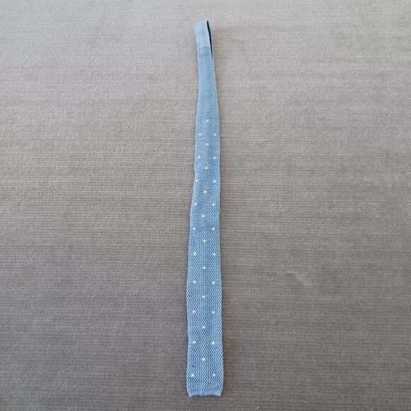 Brooks Brothers Knit Tie Blue Linen Cotton Blend Made in Italy Square Preppy - Picture 4 of 11